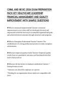 CNML AND NE BC 2026 EXAM PREPARATION  PACK KEY HEALTHCARE LEADERSHIP  FINANCIAL MANAGEMENT AND QUALITY  IMPROVEMENT WITH SAMPLE QUESTIONS