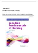 Test Bank &ndash; Canadian Fundamentals of Nursing 6th Edition by Potter&comma; Perry&comma; Stockert&comma; Hall&comma; Astle & Duggleby &vert; Exam Questions & Solutions
