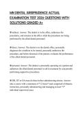 MN DENTAL JURISPRUDENCE ACTUAL EXAMINATION TEST 2026 QUESTIONS WITH SOLUTIONS GRADED A&plus;