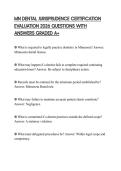 MN DENTAL JURISPRUDENCE CERTIFICATION EVALUATION 2026 QUESTIONS WITH ANSWERS GRADED A&plus;