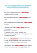 Acute Care Nursing Exam Newest 2026 Questions and  Correct Detailed Answers Already Graded A&plus; 