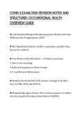 COHN S EXAM 2026 REVISION NOTES AND  STRUCTURED OCCUPATIONAL HEALTH  OVERVIEW GUIDE 