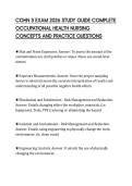 COHN S EXAM 2026 STUDY GUIDE COMPLETE  OCCUPATIONAL HEALTH NURSING  CONCEPTS AND PRACTICE QUESTIONS 