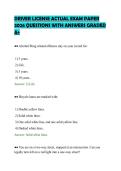 DRIVER LICENSE ACTUAL EXAM PAPER 2026 QUESTIONS WITH ANSWERS GRADED A&plus;