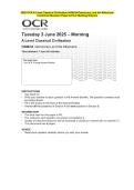 2025 OCR A Level Classical Civilisation H408&sol;34 Democracy and the Athenians Combined Test Paper & Answer Marking Guide