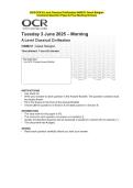 2025 OCR A Level Classical Civilisation H408&sol;31 Greek Religion Combined Test Paper & Answer Marking Guide