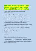 H&R Block Income Tax Course &vert; Exam Review with Questions and Verified Answers &vert; 100&percnt; Correct &vert; A&plus; Verified