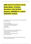 AWS Cloud Practitioner Exam  Study Guide &ndash; Practice  Questions with Verified  Answers&period; GRADED A&plus;&period; Latest  2026&sol;2027 Update&period;  