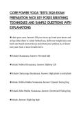 CORE POWER YOGA TESTS 2026 EXAM  PREPARATION PACK KEY POSES BREATHING  TECHNIQUES AND SAMPLE QUESTIONS WITH  EXPLANATIONS