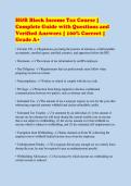 H&R Block Income Tax Course &vert; Complete Guide with Questions and Verified Answers &vert; 100&percnt; Correct &vert; Grade A&plus;