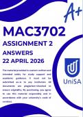 MAC3702 ASSIGNMENT 2 SEMESTER 1 2026 &ast;COMPLETE ANSWERS&ast; DUE DATE 22 APRIL 2026 &lpar;BEST ANSWERS FOR THIS ASSESSMENT&rpar;
