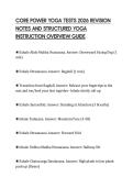 CORE POWER YOGA TESTS 2026 REVISION  NOTES AND STRUCTURED YOGA  INSTRUCTION OVERVIEW GUIDE