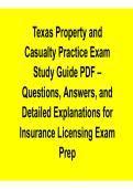 Texas Property and Casualty Practice Exam Study Guide PDF 2026 &ndash; Questions&comma; Answers & Detailed Explanations