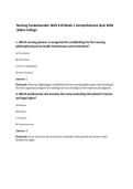 Nursing Fundamentals&colon; NUR 210 Week 1 Comprehensive Quiz 2026 &vert;Galen College