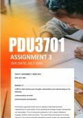 PDU3701 Assignment 3 Semester 1 2026 - Due 17 July 2026