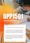DPP1501 Assignment 6 Semester 2 2026 - Due September 2026