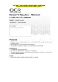 2025 OCR A Level Classical Civilisation H408&sol;21 Greek Theatre Combined Test Paper & Answer Marking Guide