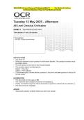2025 OCR AS Level Classical CivilisationH008&sol;11 The World of the Hero Combined Test Paper & Answer Marking Guide