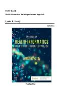 TEST BANK  Health Informatics&colon; An Interprofessional Approach  Lynda R&period; Hardy  3rd Edition