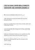 CSE 110 EXAM 2 PAPER 2026 COMPLETE  QUESTIONS AND ANSWERS GRADED A&plus; 