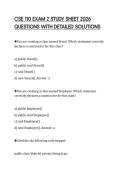 CSE 110 EXAM 2 STUDY SHEET 2026  QUESTIONS WITH DETAILED SOLUTIONS 