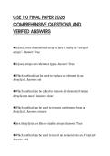 CSE 110 FINAL PAPER 2026  COMPREHENSIVE QUESTIONS AND  VERIFIED ANSWERS