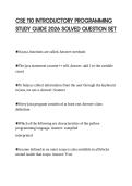 CSE 110 INTRODUCTORY PROGRAMMING  STUDY GUIDE 2026 SOLVED QUESTION SET
