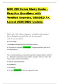 NSG 209 Exam Study Guide &ndash;  Practice Questions with  Verified Answers&period; GRADED A&plus;&period;  Latest 2026&sol;2027 Update&period; 