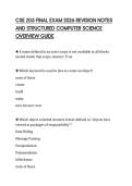 CSE 205 FINAL EXAM 2026 REVISION NOTES  AND STRUCTURED COMPUTER SCIENCE  OVERVIEW GUIDE 