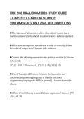 CSE 205 FINAL EXAM 2026 STUDY GUIDE  COMPLETE COMPUTER SCIENCE  FUNDAMENTALS AND PRACTICE QUESTIONS