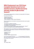 WGU Employment Law C233 Exam Complete Questions And Correct Detailed Answers &lpar;Verified Answers&rpar; &vert;Already Graded A&plus;&vert;&vert;Brand New Version&excl;&excl;