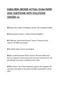 DUBAI RERA BROKER ACTUAL EXAM PAPER  2026 QUESTIONS WITH SOLUTIONS  GRADED A&plus; 