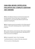 DUBAI RERA BROKER CERTIFICATION  EVALUATION 2026 COMPLETE QUESTIONS  AND ANSWERS