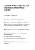 DUBAI RERA BROKER EXAM SCRIPT 2026  FULL QUESTIONS AND CORRECT  ANSWERS 