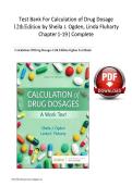 Test Bank For Calculation of Drug Dosage  Edition by Sheila J&period; Ogden&comma; Linda Fluharty  Chapter Ri 1-19Ri &vert;Ri Complete