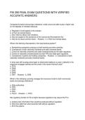 FIN 390 FINAL EXAM QUESTIONS WITH VERIFIED ACCURATE ANSWERS