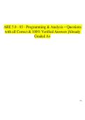 ARE 5&period;0 - 03 - Programming & Analysis &ndash; Questions with all Correct & 100&percnt; Verified Answers &vert;Already Graded A&plus;