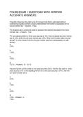 FIN 390 EXAM 1 QUESTIONS WITH VERIFIED ACCURATE ANSWERS