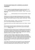 FIN 390 QUESTIONS WITH VERIFIED ACCURATE ANSWERS