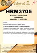 HRM3705 Assignment 3 &lpar;COMPLETE ANSWERS&rpar; Semester 1 2026 - DUE 23 April 2026