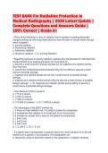TEST BANK For Radiation Protection in Medical Radiography &vert; 2026 Latest Update &vert; Complete Questions and Answers Guide &vert; 100&percnt; Correct &vert; Grade A&plus;