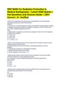 TEST BANK For Radiation Protection in Medical Radiography &vert; Latest 2026 Update &vert; Full Questions and Answers Guide &vert; 100&percnt; Correct &vert; A&plus; Verified