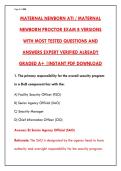 Maternal Newborn ATI Proctored Exam 2026 &vert; 200 Practice Questions&comma; Answers & Rationales &vert; Pass Your ATI Maternal Newborn Test First Try