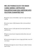NRG 200 PHARMACOLOGY FOR HUMAN CARING NURSING CERTIFICATION EVALUATION EXAMS 2026 QUESTIONS WITH SOLUTIONS GUARANTEED PASS