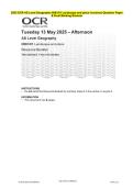 2025 OCR AS Level Geography H081&sol;01 Landscape and place Combined Test Paper & Answer Marking Guide
