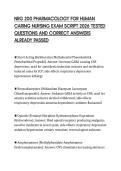 NRG 200 PHARMACOLOGY FOR HUMAN CARING NURSING EXAM SCRIPT 2026 TESTED QUESTIONS AND CORRECT ANSWERS ALREADY PASSED