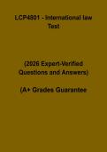 LCP4801 International Law Test Questions & Answers &vert; Complete Study Guide PDF