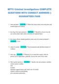 MPTC Criminal Investigations COMPLETE  QUESTIONS WITH CORRECT ANSWERS &vert;&vert;  GUARANTEED PASS 