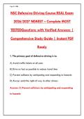 NSC Defensive Driving Course Exam 2026 &ndash; 200 REAL Q&As with Rationales &vert; Pass Guaranteed