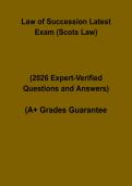 Law of Succession Latest Exam Questions & Answers &lpar;Scots Law&rpar; &vert; Revision Guide